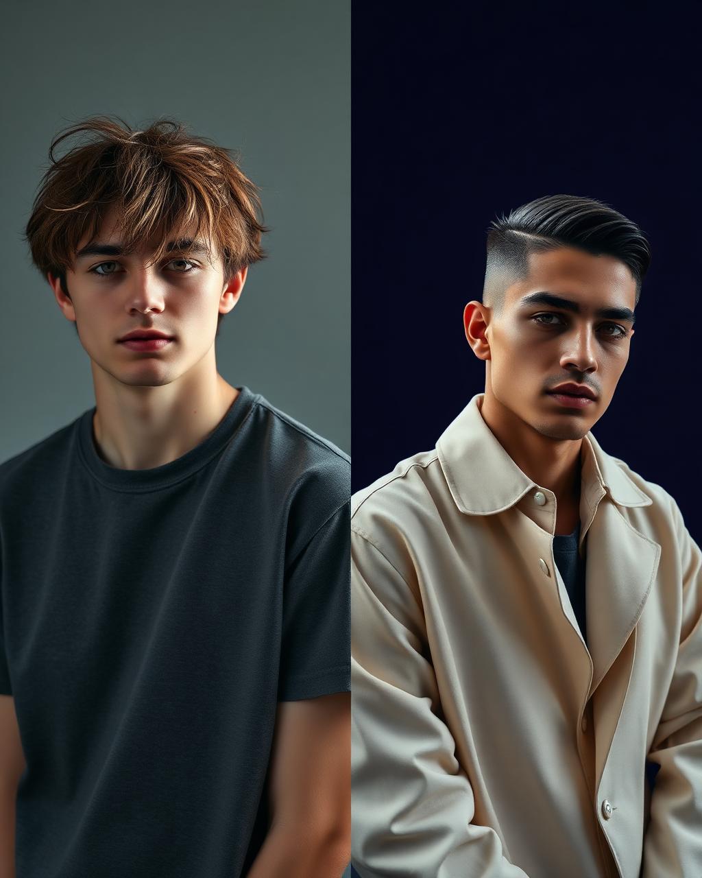 Example style transformation: casual look on the left, AI-recommended styled look on the right